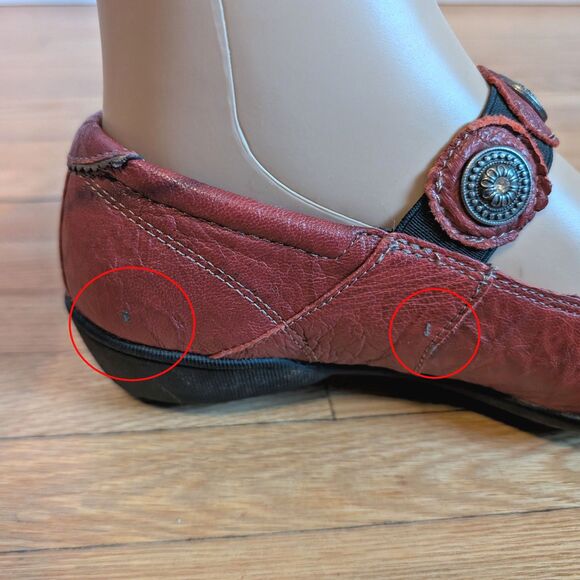 Taos Mary Jane Flats Leather Applique Red Comfort Ballet Shoes Walking Size 6 - Picture 12 of 13